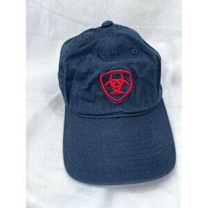 Ariat Unstructured Low Profile Hat Navy/Red Logo Like New